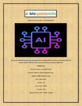 Python learning guide  LetsUpdateskills