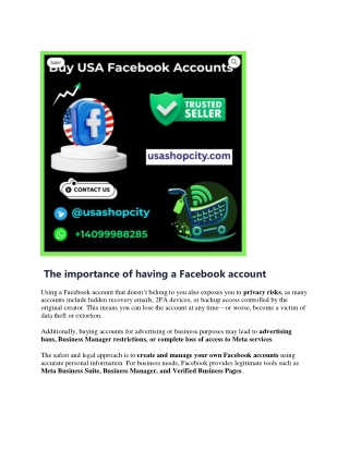 The importance of having a Facebook account