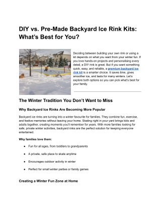 DIY vs. Pre-Made Backyard Ice Rink Kits_ What’s Best for You