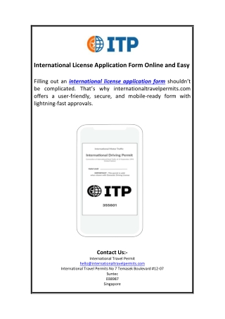 International License Application Form Online and Easy