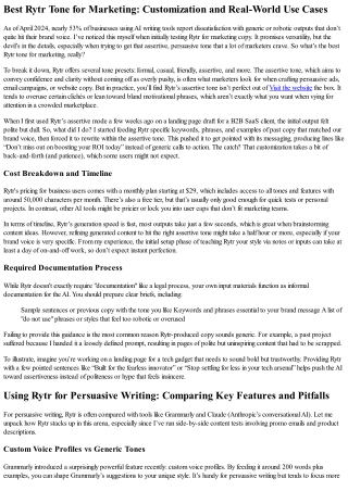 Rytr Assertive Tone for Business Copy: How to Nail Your Marketing Voice