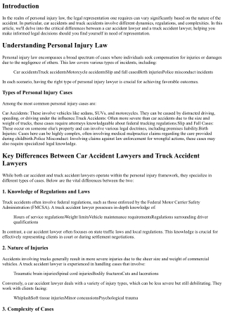 Car Accident Lawyer vs. Truck Accident Lawyer: Key Differences Explained