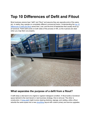 Top 10 Differences of Defit and Fitout