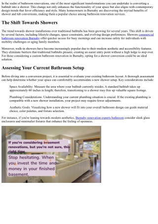 Shower and Tub Conversions: Enhance Your Burnaby Bathroom