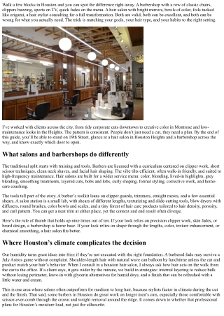 Choosing Between a Hair Salon and Barbershop in Houston