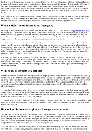 Emergency Pediatric Dentist Near Me: What to Do for Tooth Injuries