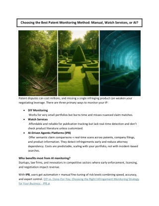 DIY vs. AI-Powered Monitoring Which Patent Infringement Strategy Fits Your Business