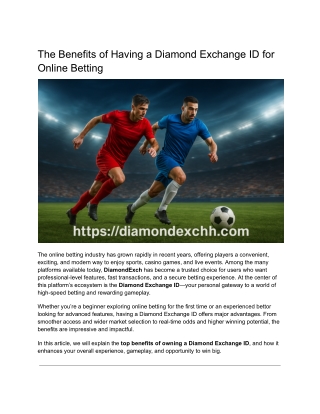 The Benefits of Having a Diamond Exchange ID for Online Betting (3)