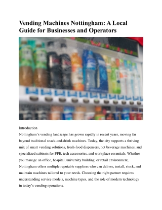 Vending Machines Nottingham
