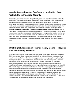 Why Digital Adoption in Finance Keeps Companies Investor-Ready