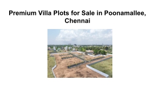 Premium Villa Plots for Sale in Poonamallee, Chennai