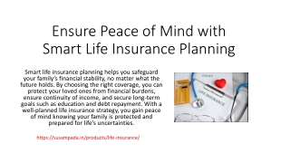 Ensure Peace of Mind with Smart Life Insurance