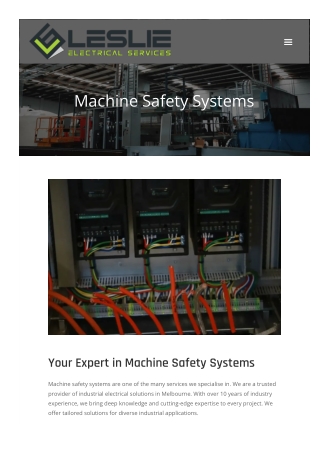 Machine safety systems