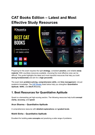 CAT Books Edition – Latest and Most Effective Study Resources