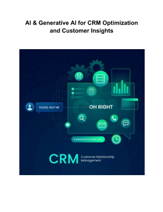 27 AI  Generative AI for CRM Optimization and Customer Insights