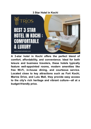 3 Star Hotel in Kochi