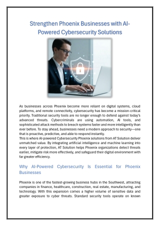 Strengthen Phoenix Businesses with AI-Powered Cybersecurity Solutions