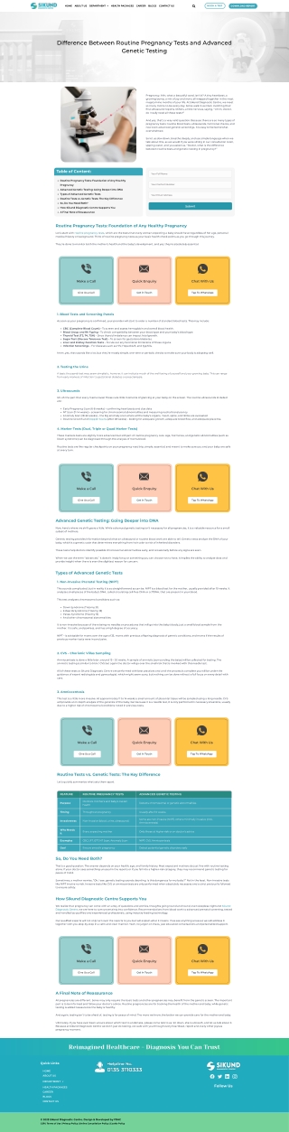 Difference Between Routine Pregnancy Tests and Advanced Genetic Testing