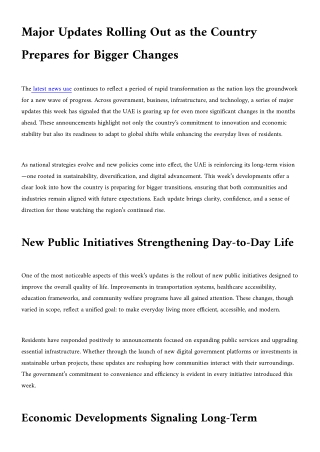 Major Updates Rolling Out as the Country Prepares for Bigger Changes