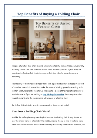Top Benefits of Buying a Folding Chair
