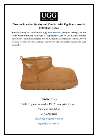 Discover Premium Quality and Comfort with Ugg Boot Australia Collections Today