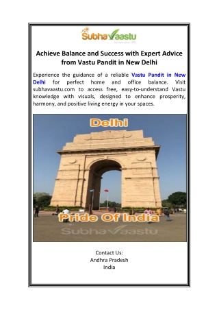 Achieve Balance and Success with Expert Advice from Vastu Pandit in New Delhi