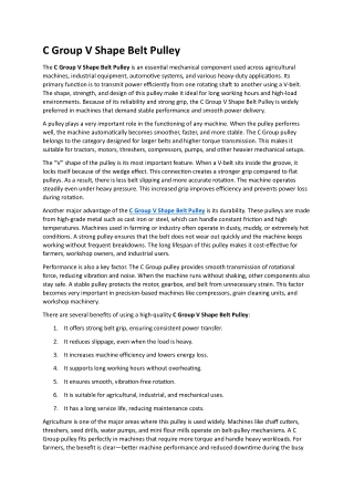 C Group V Shape Belt Pulley