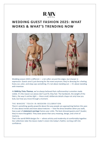 Wedding Guest Fashion 2025: What Works & What’s Trending Now