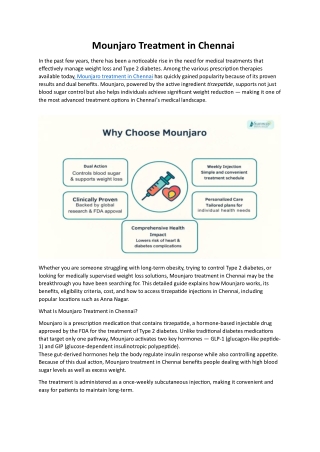 Mounjaro Treatment in Chennai