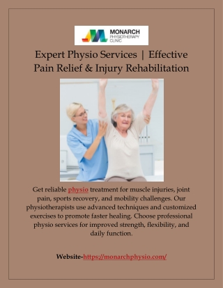 Expert Physio Services | Effective Pain Relief & Injury Rehabilitation