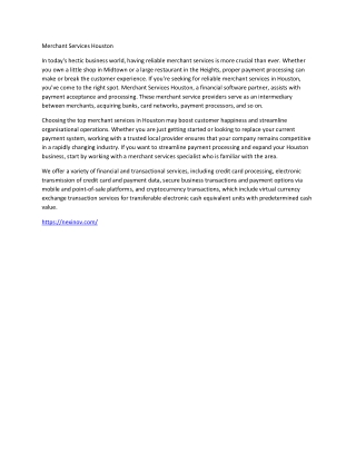 Merchant Services Houston