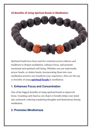 10 Benefits of Using Spiritual Beads in Meditation