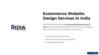Ecommerce Website Design Company in India