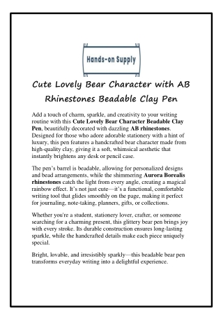 Cute Sponge Baby Series and AB Rhinestones, Beadable Clay Pen Random Mix