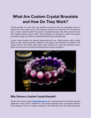 What Are Custom Crystal Bracelets and How Do They Work