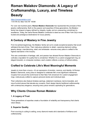 Roman Malakov Diamonds