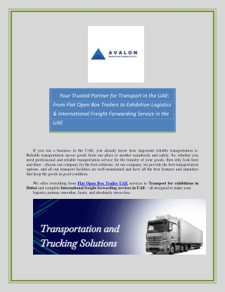 Flatbed Trailers Service In Abu Dhabi, UAE