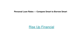 Personal Loan Rates — Compare Smart to Borrow Smart