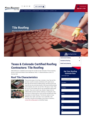 Texas & Colorado Certified Roofing Contractors for Durable Tile Roofing | Kidd R