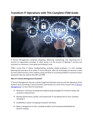 Transform IT Operations with This Complete ITSM Guide
