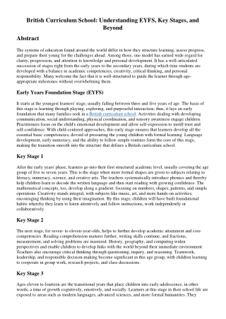 British Curriculum School: Understanding EYFS, Key Stages, and Beyond