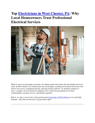 Top Electricians in West Chester