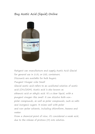 Buy Acetic Acid (liquid) Online