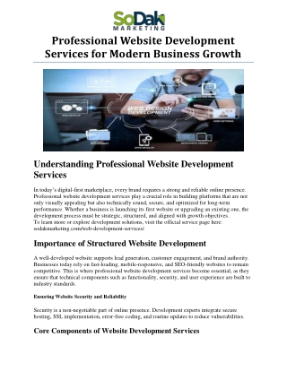 professional website development services for modern business growth