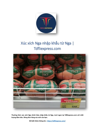Xúc xích Nga nhập khẩu từ Nga | Tdfliexpress.com
