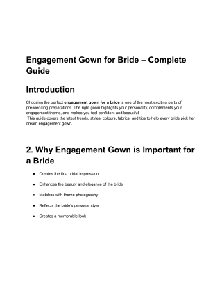 Enagement gown for bride