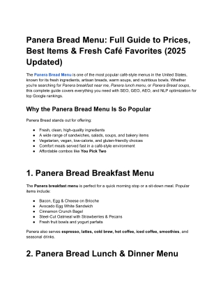 Panera Bread Menu_ Full Guide to Prices, Best Items & Fresh Café Favorites (2025 Updated)