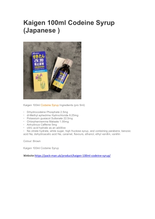 Kaigen 100ml Codeine Syrup