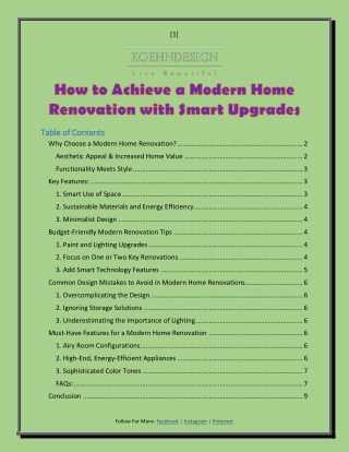How to Achieve a Modern Home Renovation with Smart Upgrades