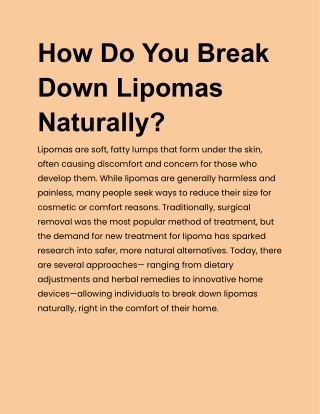 Natural Remedies for Lipoma-Lipoma Wand